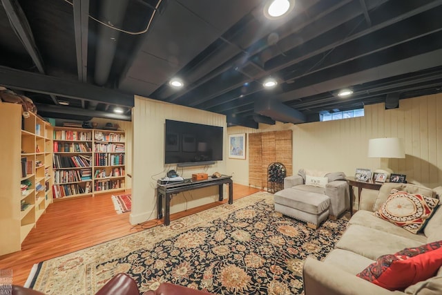 living room featuring hardwood / wood-style floors