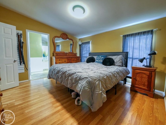 bedroom featuring light hardwood / wood-style floors