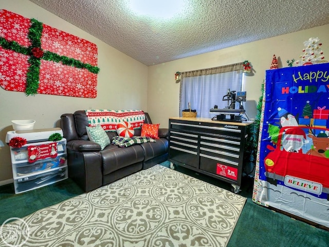 interior space featuring a textured ceiling