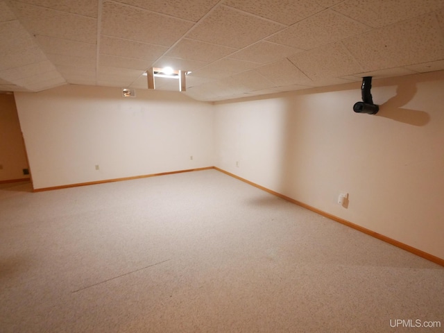 basement with carpet