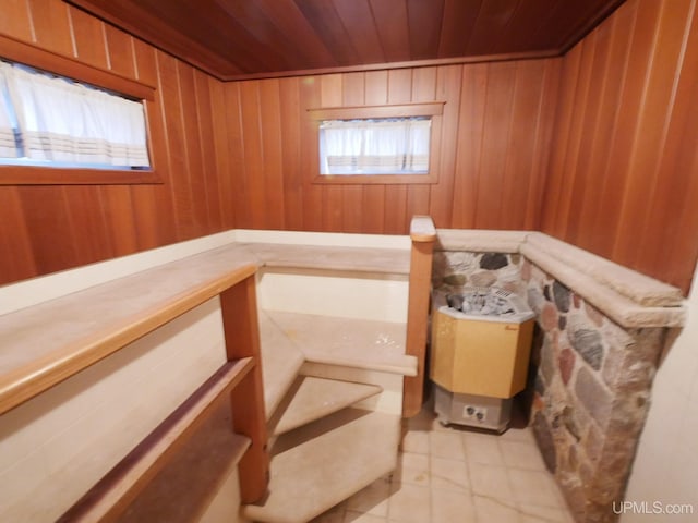 view of sauna / steam room with tile patterned flooring