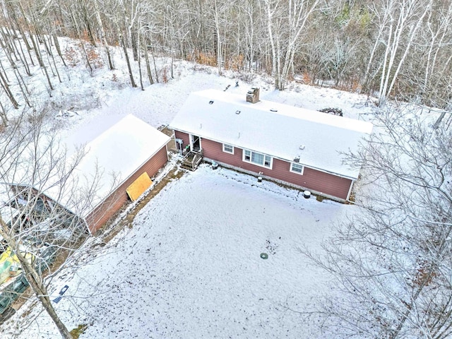 view of snowy aerial view