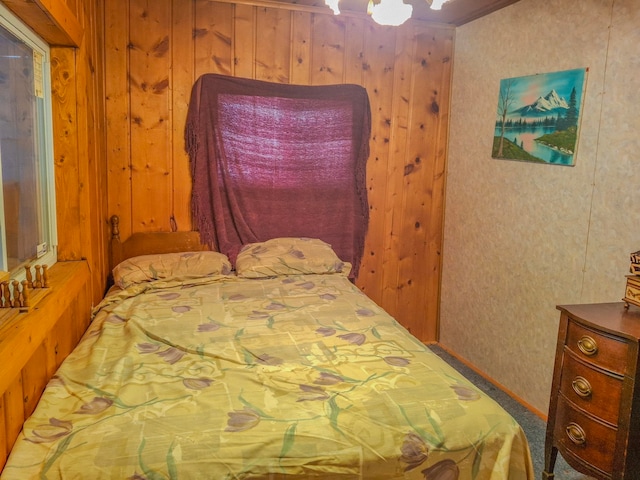 6741 Carpenter Rd, Harrison, MI 48625 - bedroom with carpet and wooden walls
