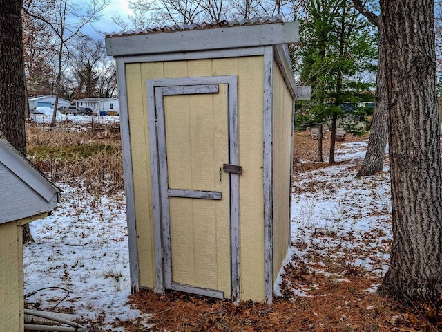 view of snow covered structure