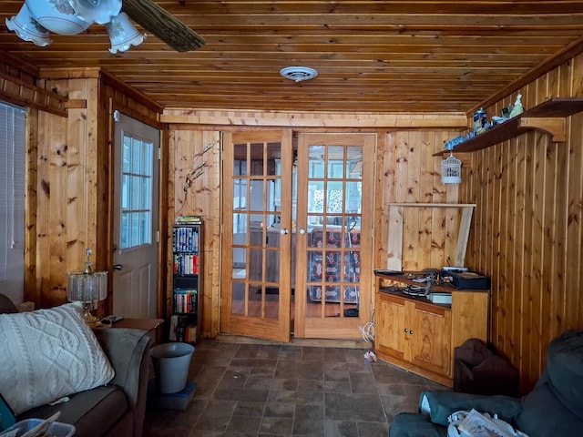 interior space featuring french doors