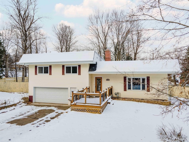 tri-level home with a garage