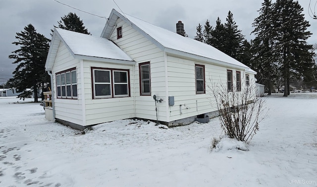 view of snowy exterior