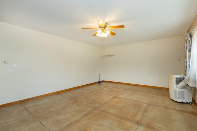 spare room featuring ceiling fan