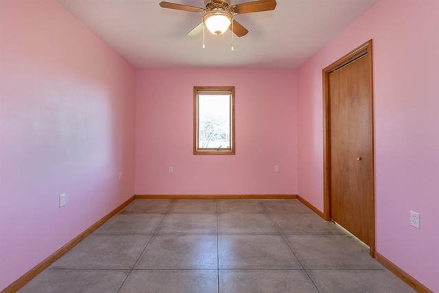 empty room featuring ceiling fan