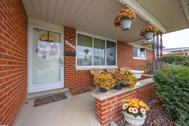 property entrance with a porch