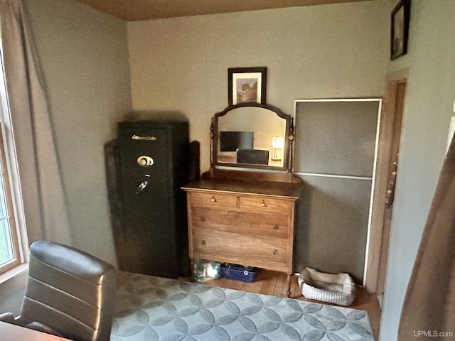 bedroom with wood-type flooring