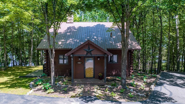 view of log-style house