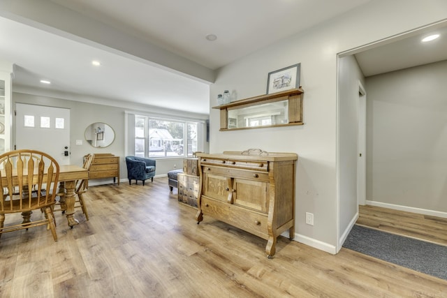 interior space featuring light hardwood / wood-style floors