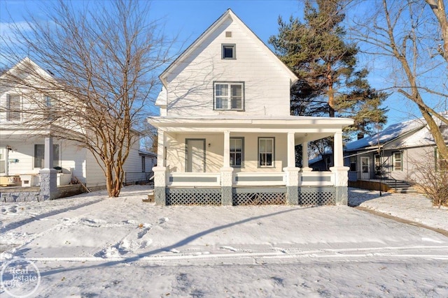 view of front of home with covered porch