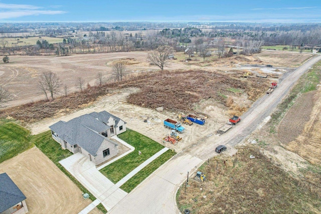 drone / aerial view with a rural view