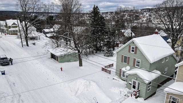 view of snowy aerial view