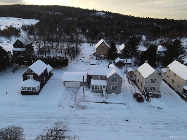 view of snowy aerial view