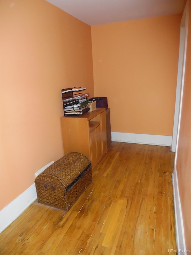 office area with hardwood / wood-style flooring