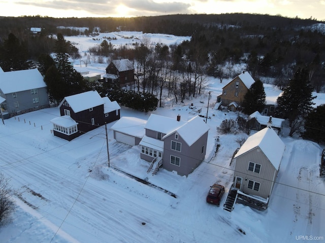 view of snowy aerial view