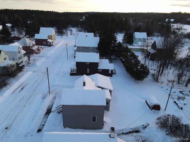 view of snowy aerial view