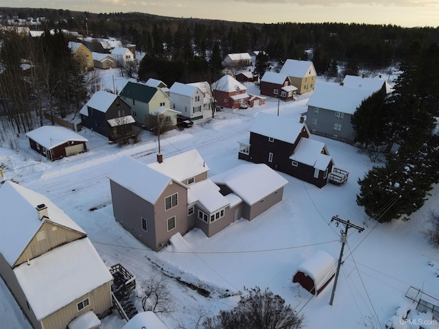 view of snowy aerial view