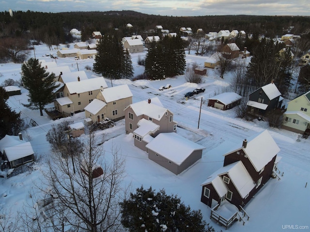 view of snowy aerial view