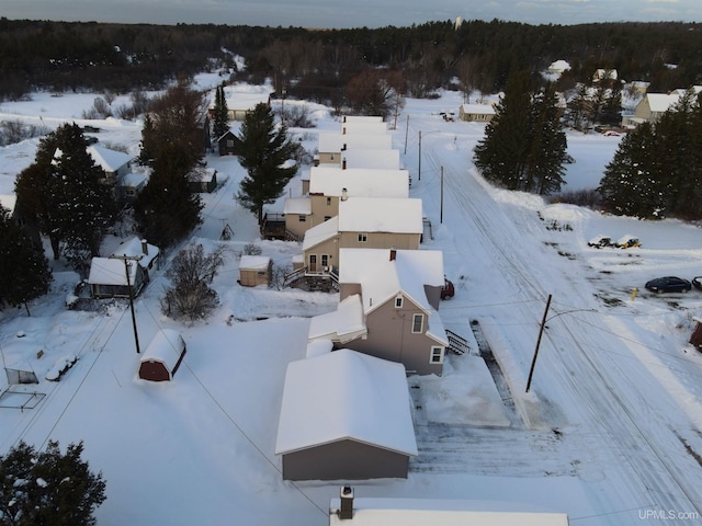 view of snowy aerial view