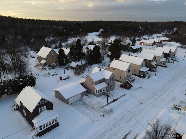 view of snowy aerial view