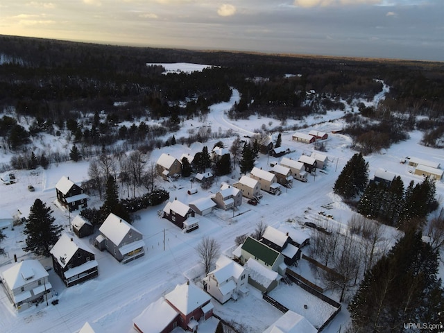 view of snowy aerial view