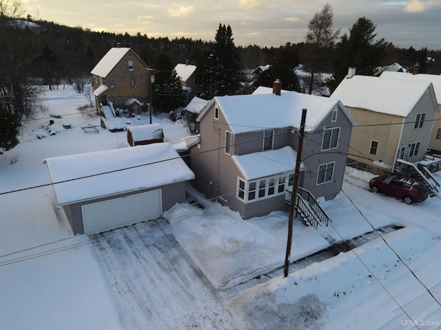 view of snowy aerial view