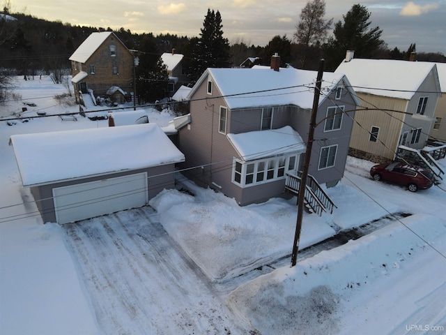 view of snowy aerial view