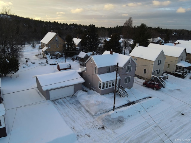 view of snowy aerial view