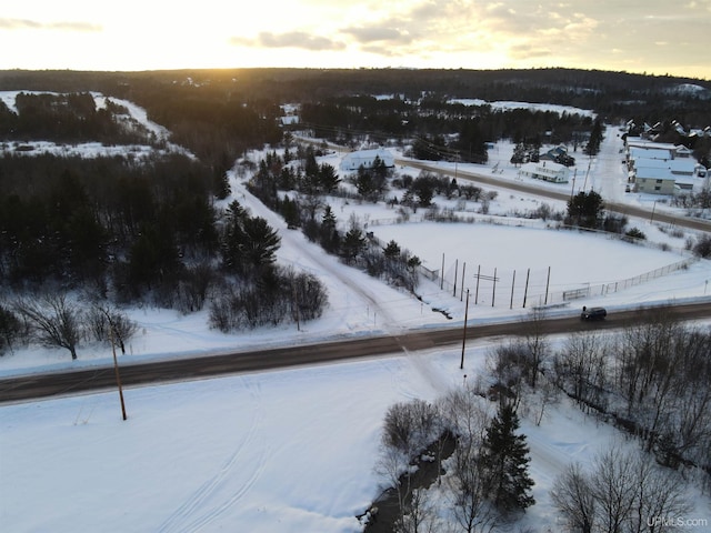 view of snowy aerial view