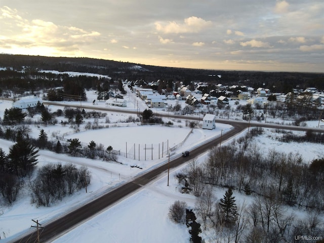 view of snowy aerial view