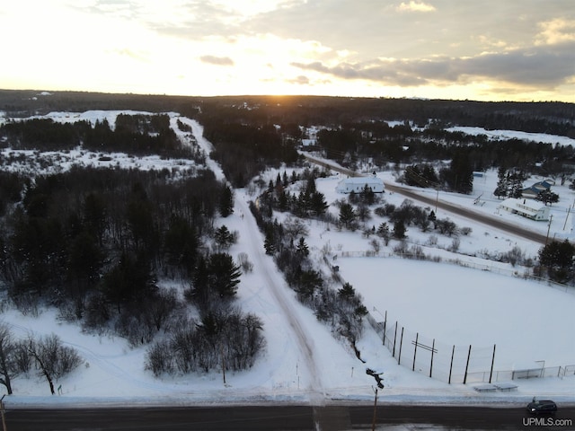 view of snowy aerial view