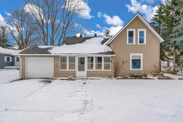 front facade with a garage