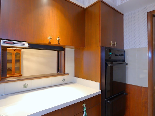 kitchen with black double oven