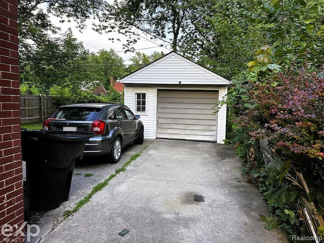 view of garage