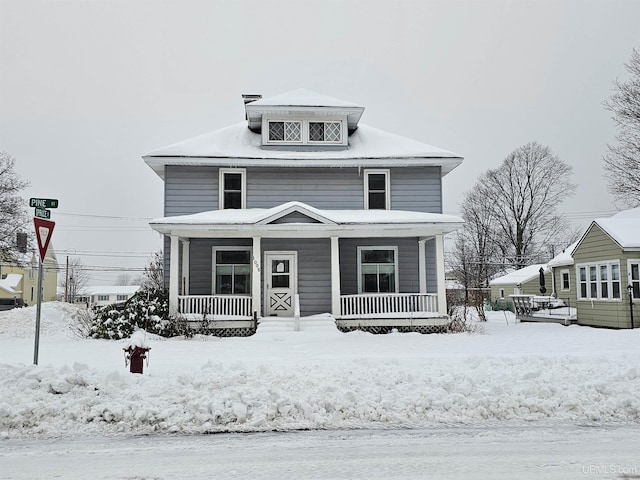 front facade with covered porch