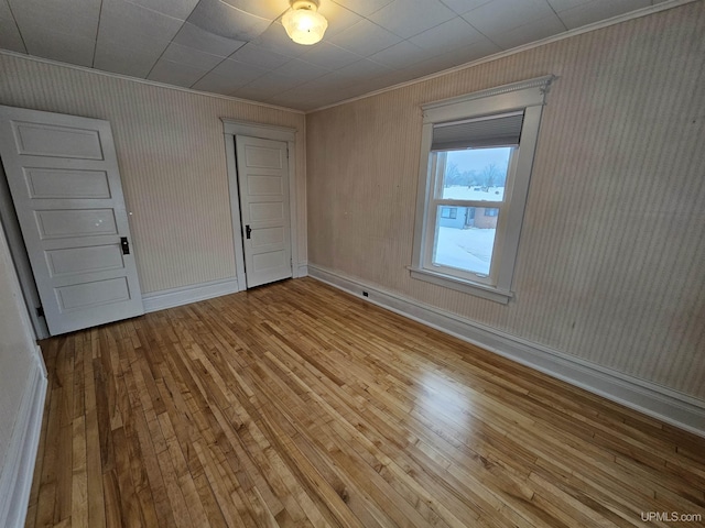 empty room with light wood-type flooring