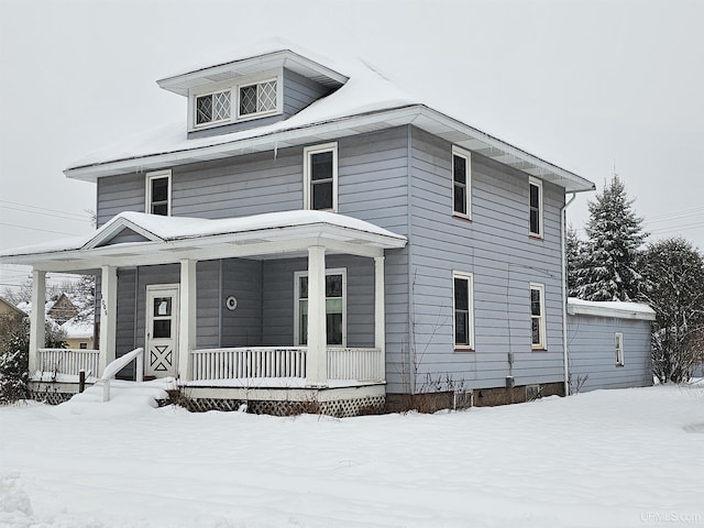 view of front of home with covered porch