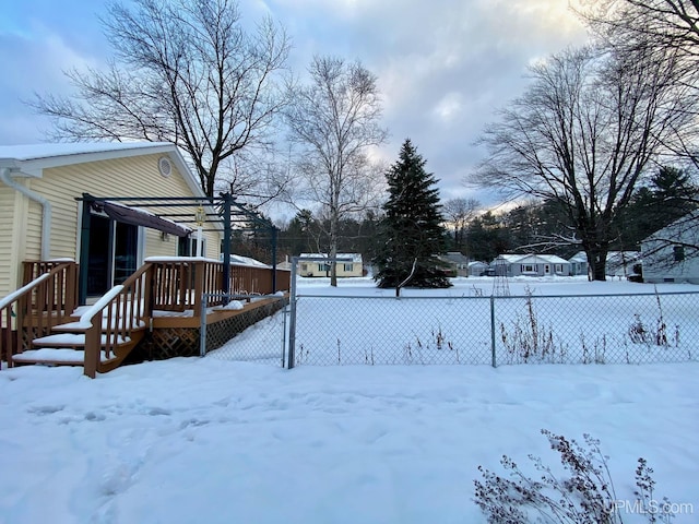 view of snowy yard