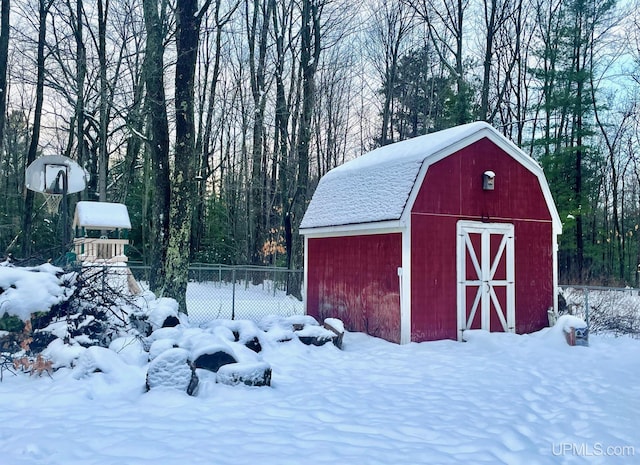 view of snow covered structure