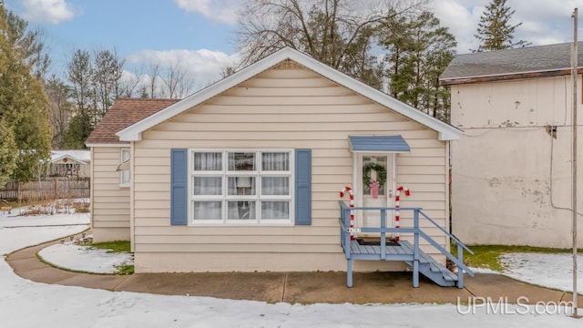 view of bungalow-style home