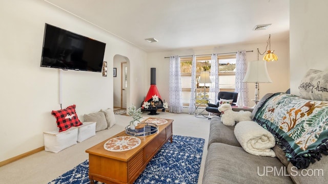 view of carpeted living room