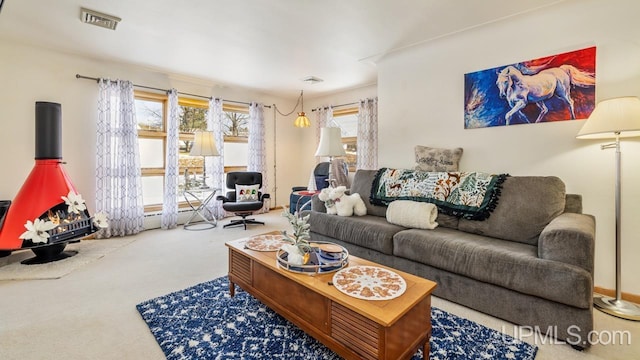 view of carpeted living room