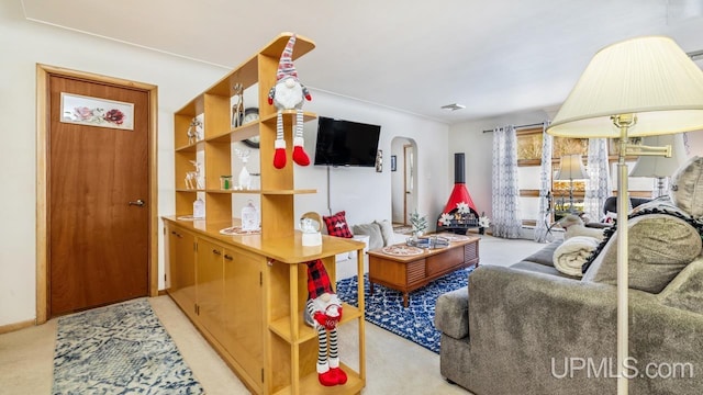 view of carpeted living room