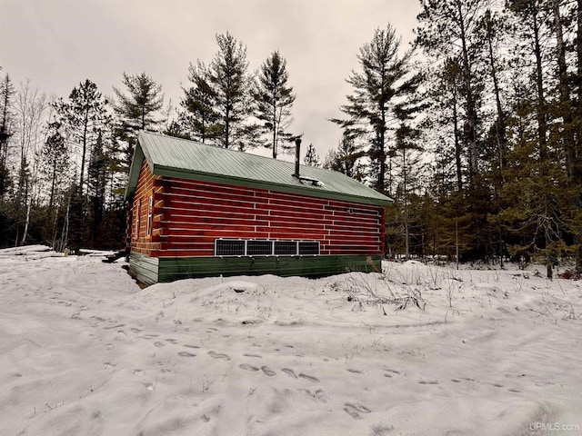 view of snow covered structure