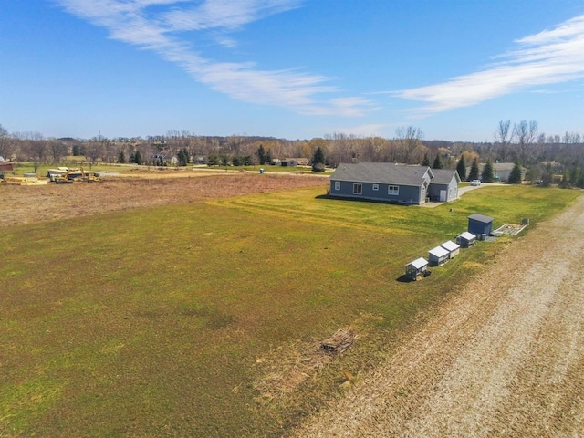 drone / aerial view featuring a rural view