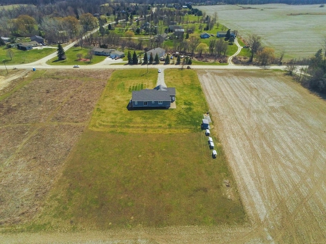 aerial view featuring a rural view